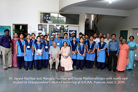 Students from north-east with Dr. Jayant Naralikar and Dr. Mangala Naralikar