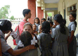 Kaustubh with students